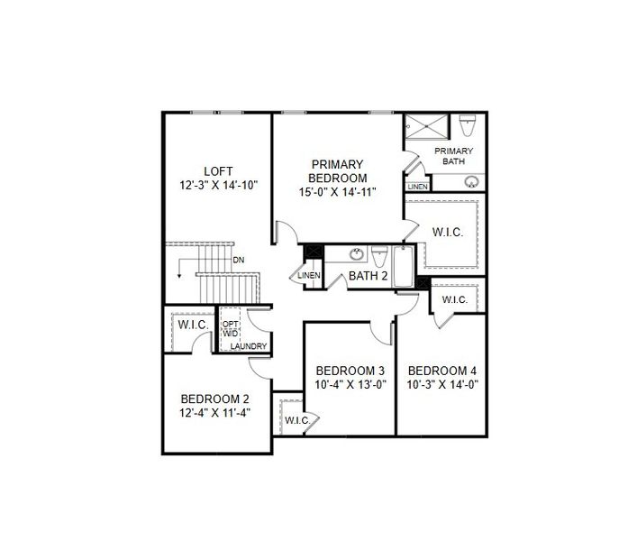 2D floor plan layout for the King by HHHunt Homes LLC in Oak Meadow, Angier, NC (Image 19).