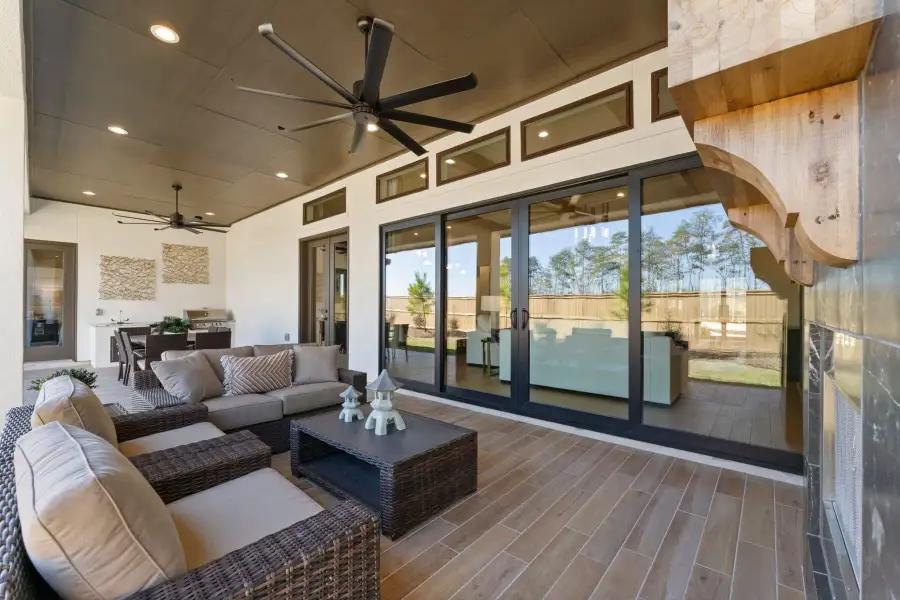 Exterior details and patio area of a home in Audubon 80’s, Magnolia (Image 52).