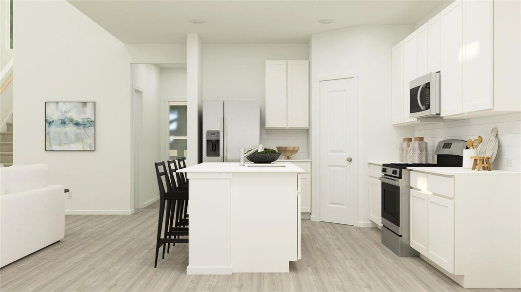 Furnished interior view inside a new home in Meadowlark Preserve: Lonestar Collection, Pflugerville (Image 7).