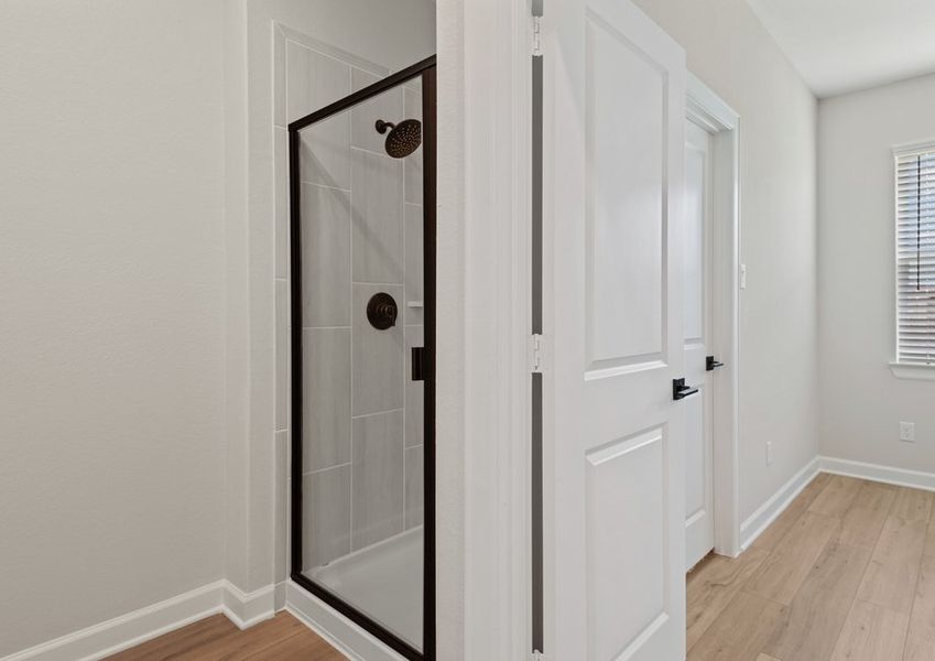 Step-in shower in master bathroom