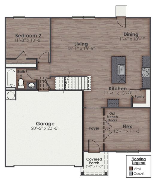 2D floor plan layout of this home in The Cove at Mallard Crossing, Summerville, SC (Image 3). 2D floor plan layout of this home in The Cove at Mallard Crossing, Summerville, SC (Image 3).