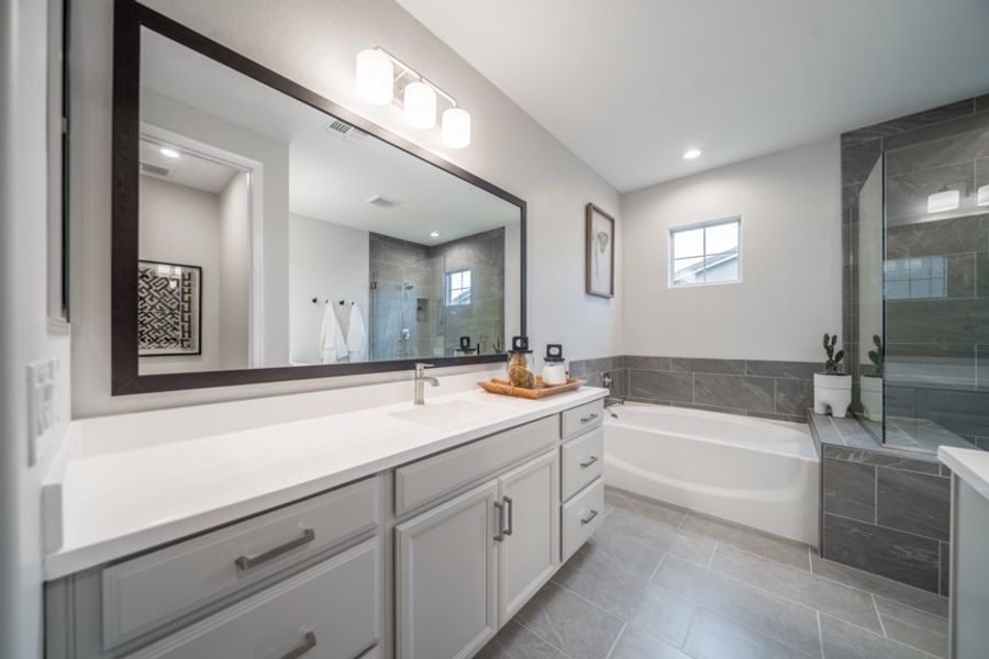 Furnished interior view inside a new home in Hawes Crossing, Mesa (Image 13). Furnished interior view inside a new home in Hawes Crossing, Mesa (Image 13).