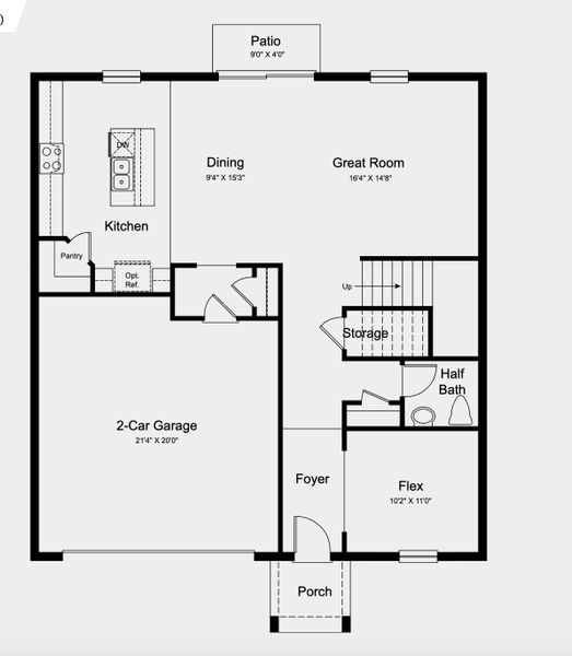 2D floor plan layout for the Hickory by Taylor Morrison in Brookland Park, Auburndale, FL (Image 4).