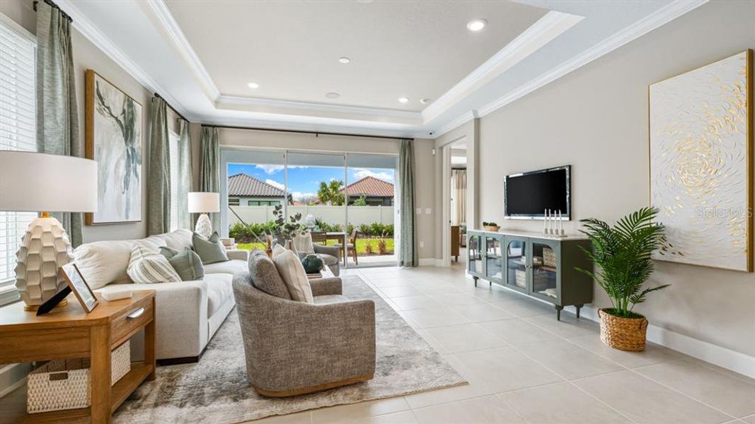 Furnished interior view inside a new home in Esplanade at Wiregrass Ranch, Wesley Chapel (Image 16).