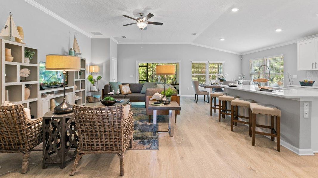 Representative furnished interior of a home built from the DALTON by D.R. Horton in American Village, Palm Coast (Image 7).