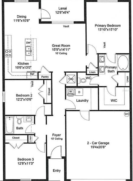 2D floor plan layout of this home in Venice, Venice, FL (Image 3). 2D floor plan layout of this home in Venice, Venice, FL (Image 3).