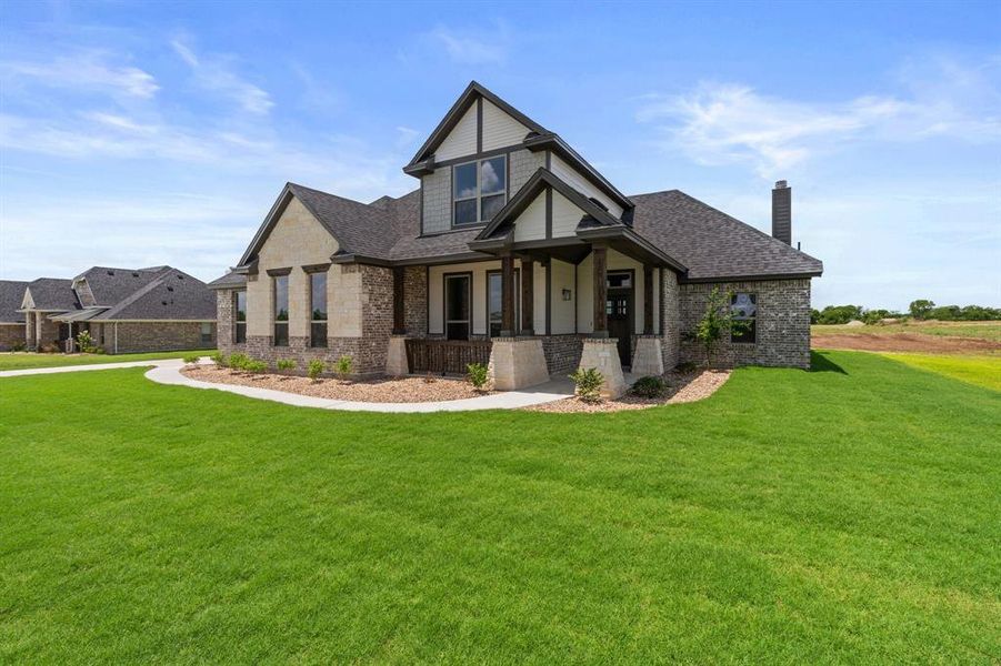 Front exterior of a new home in , Waxahachie, TX, highlighting curb appeal (Image 2).