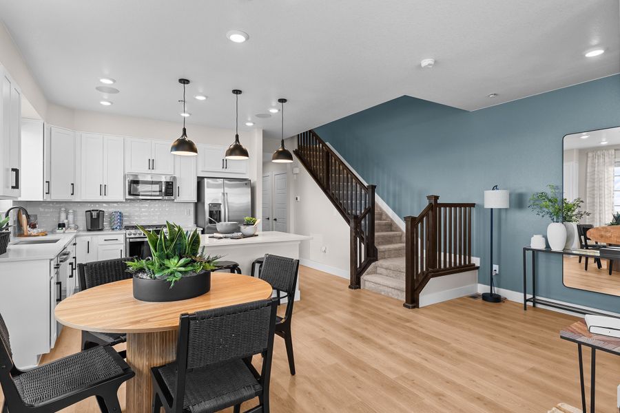 Representative furnished interior of a home built from the Independence by Taylor Morrison in Trailstone Townhomes - The Westerly Collection, Arvada (Image 9).
