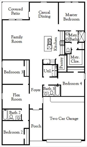 2D floor plan layout of this home in Windcress, Cove, TX (Image 2). 2D floor plan layout of this home in Windcress, Cove, TX (Image 2).