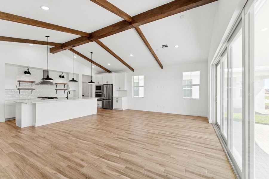 Kitchen, Great Room and Dining Area