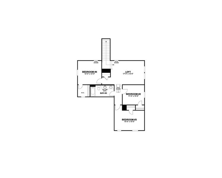 2D floor plan layout of this home in Cascades at Onion Creek, Austin, TX (Image 3).