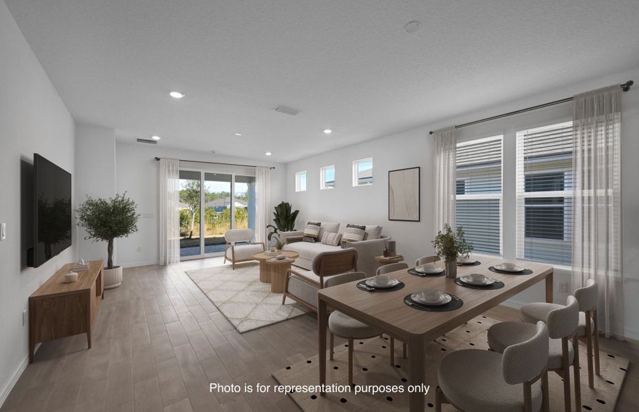 Furnished interior view inside a new home in Del Webb Wildlight, Yulee (Image 6).