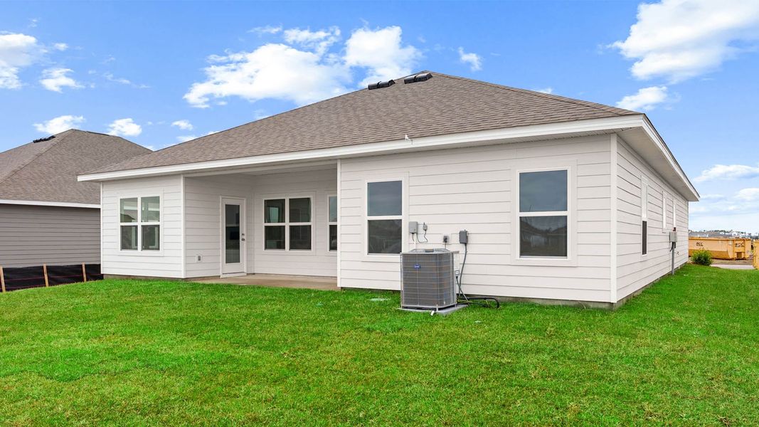 Exterior details and patio area of a home in Hodges Bayou Plantation, Panama City (Image 3). Exterior details and patio area of a home in Hodges Bayou Plantation, Panama City (Image 3).