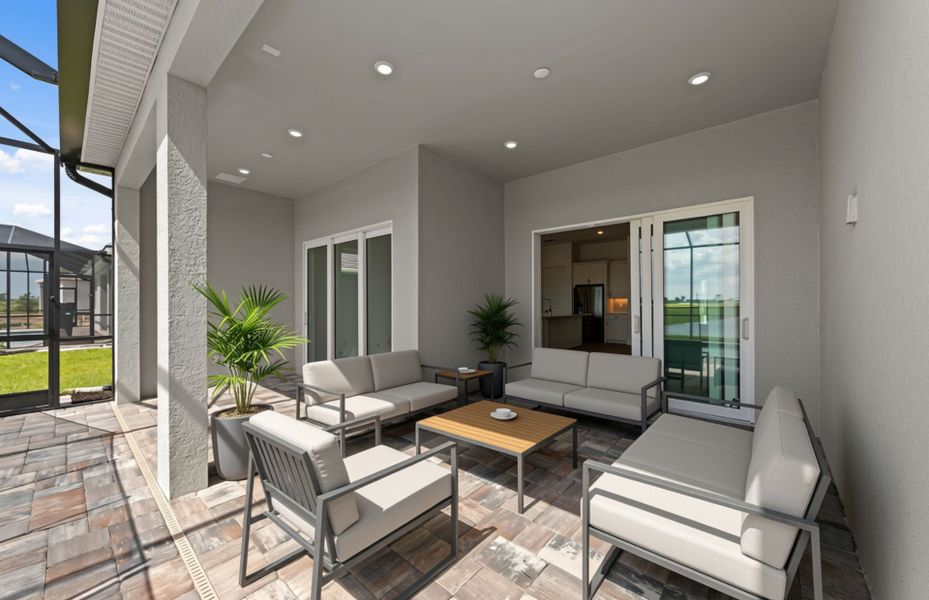 Exterior details and patio area of a home in BeachWalk by Manasota Key, Englewood (Image 27).