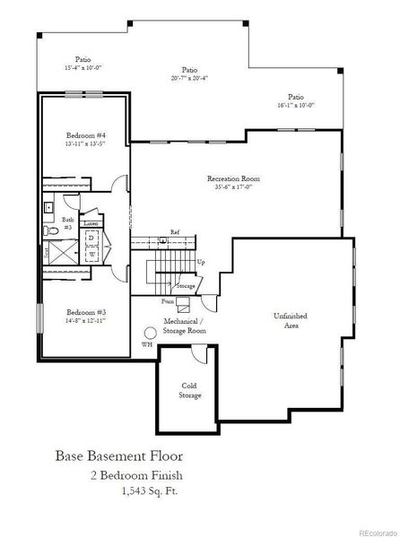 Telluride basement floorplan option 1