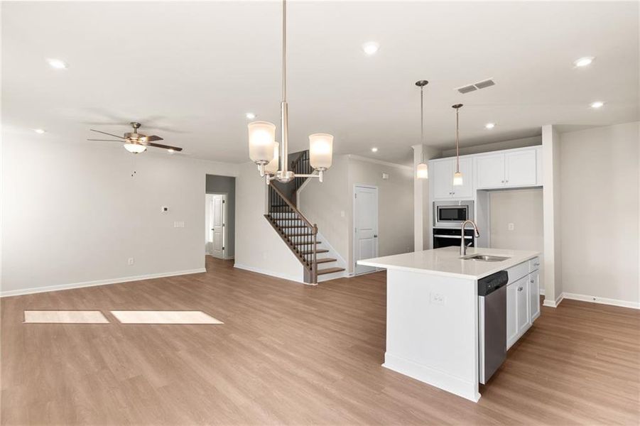 Furnished interior view inside a new home in The Village at Shallowford, Kennesaw (Image 12). Furnished interior view inside a new home in The Village at Shallowford, Kennesaw (Image 12).