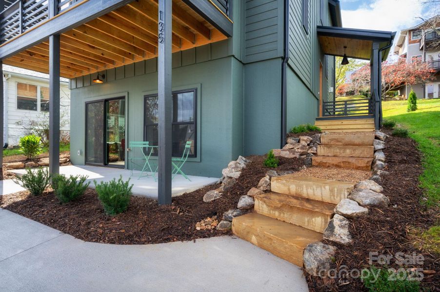 Basement Level Patio and to Main Entry