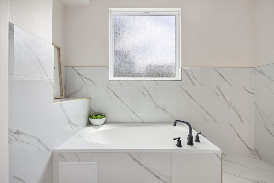 Soaking Tub that Can be Easily Upgraded to a Spa Tub with Electrical and Plumbing Completed