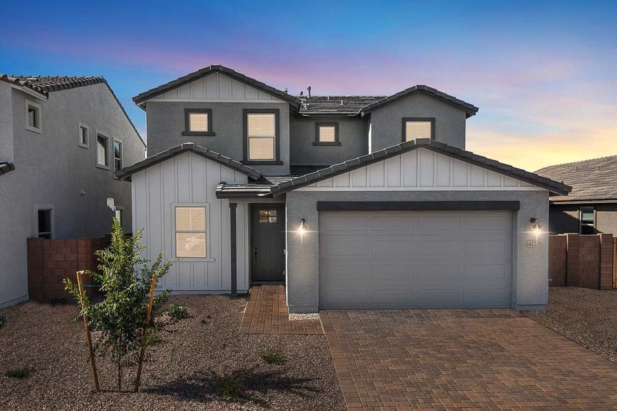 Representative exterior photo of a completed home built from the Evergreen by Taylor Morrison in Combs Ranch Discovery Collection, San Tan Valley, AZ (Image 18).