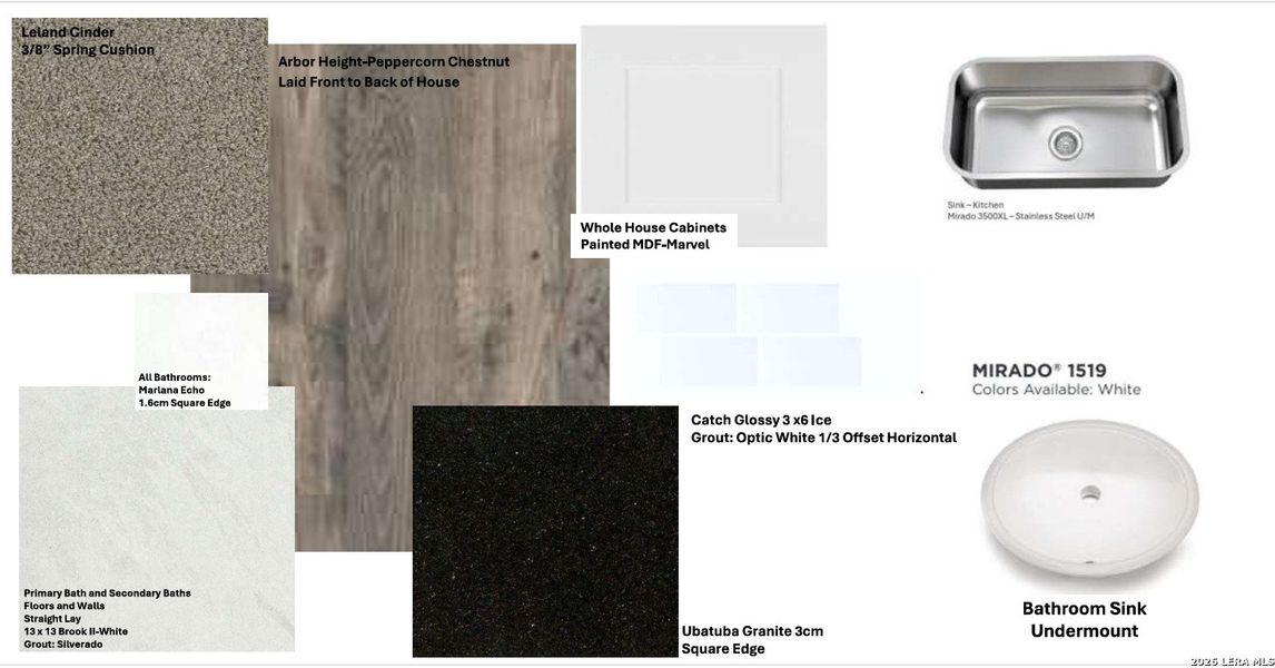 Sample of building materials used in homes in The Parklands, Schertz (Image 4).