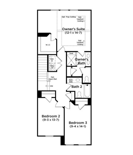 2D floor plan layout for the Litchfield by DRB Homes in Odell Park, Charlotte, NC (Image 3).