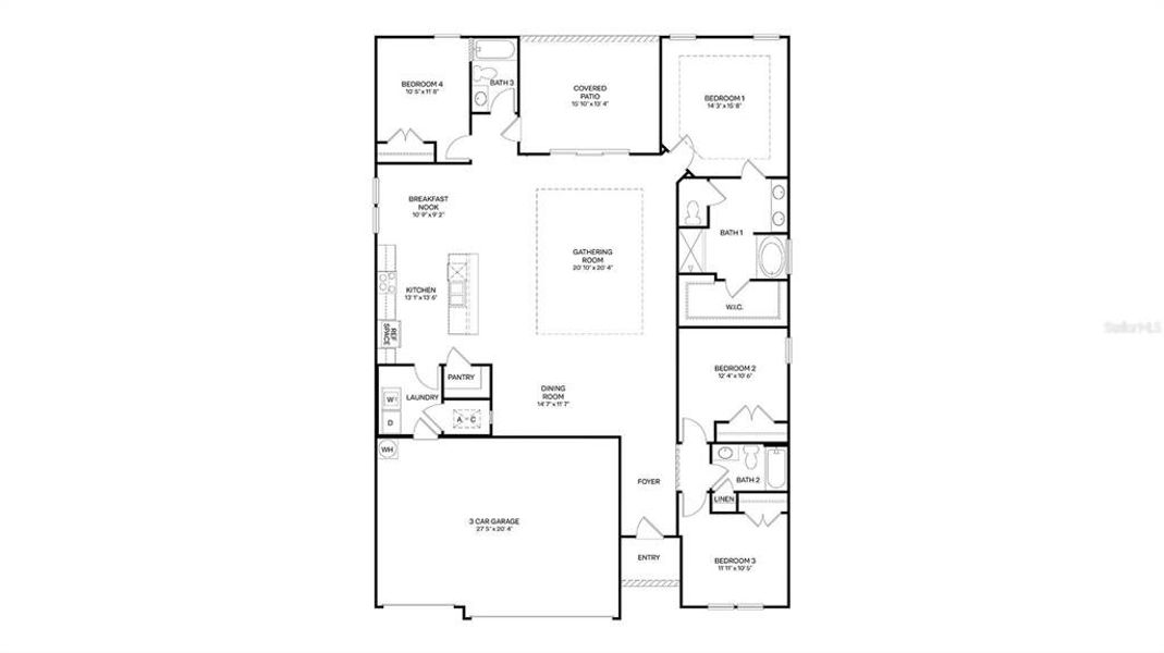 2D floor plan layout of this home in Sawmill Branch, Palm Coast, FL (Image 3). 2D floor plan layout of this home in Sawmill Branch, Palm Coast, FL (Image 3).