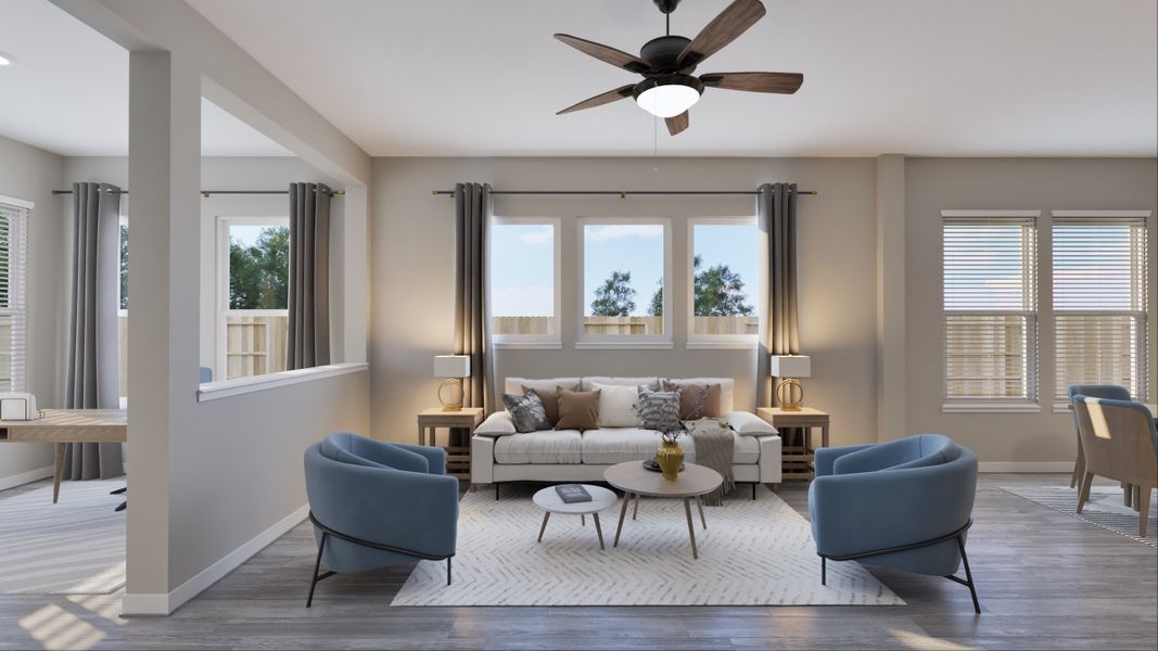 Representative furnished interior of a home built from the Austin by Tricoast Homes in Sunterra 40, Katy (Image 17).