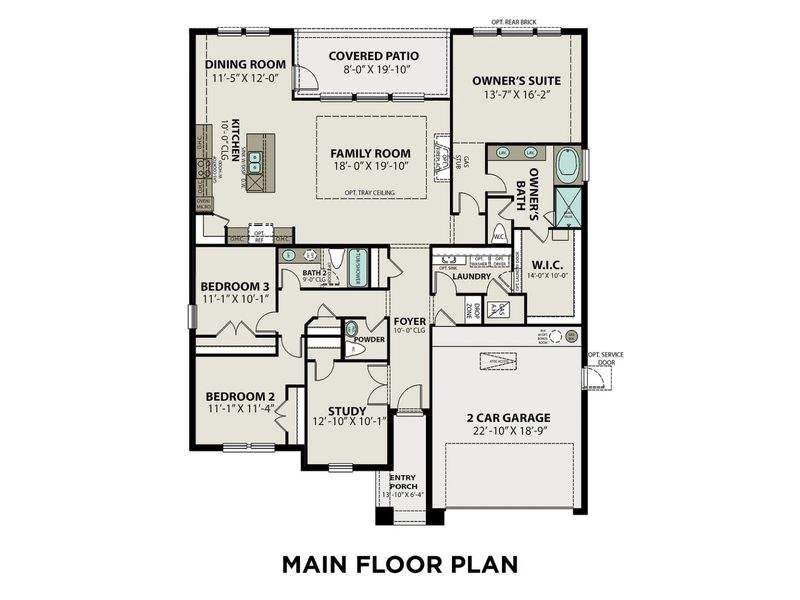 2D floor plan layout for the The Edward A by Davidson Homes LLC in Lago Mar, Texas City, TX (Image 4).