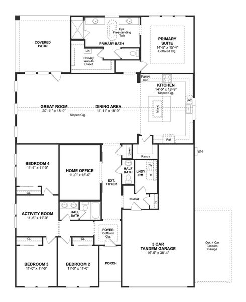 2D floor plan layout for the Frankfurt by K. Hovnanian® Homes in St. Augustine Meadows, Mont Belvieu, TX (Image 5). 2D floor plan layout for the Frankfurt by K. Hovnanian® Homes in St. Augustine Meadows, Mont Belvieu, TX (Image 5).