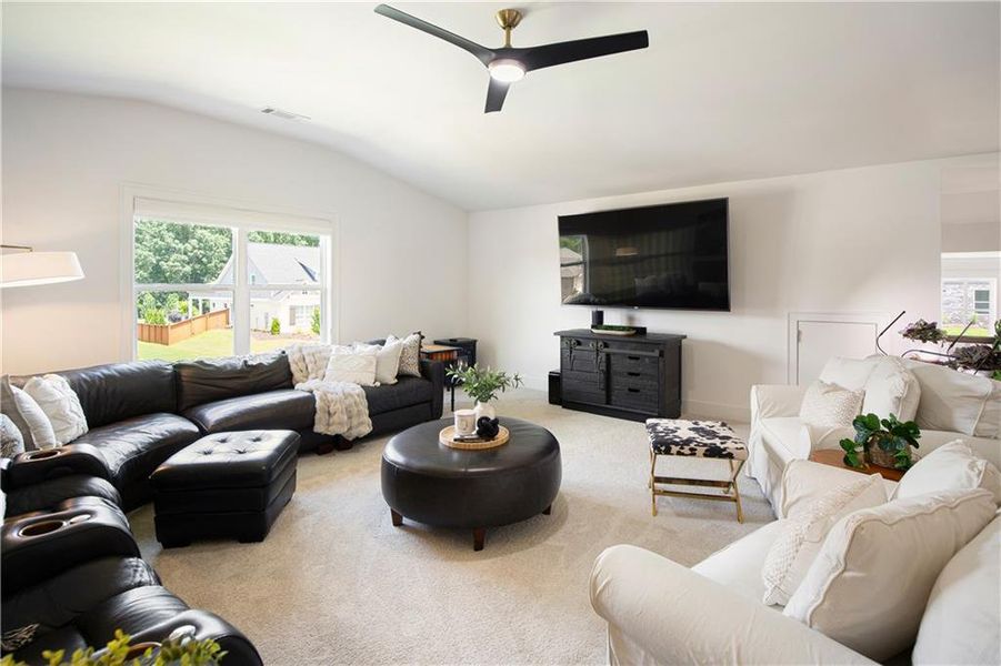 Furnished interior view inside a new home in Yellowstone Farms, Cumming (Image 11). Furnished interior view inside a new home in Yellowstone Farms, Cumming (Image 11).