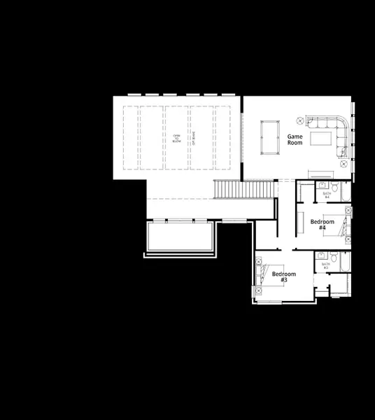 2D floor plan layout for the Oak Hollow by Huntington Homes in McCreary Meadows, Parker, TX (Image 3). 2D floor plan layout for the Oak Hollow by Huntington Homes in McCreary Meadows, Parker, TX (Image 3).