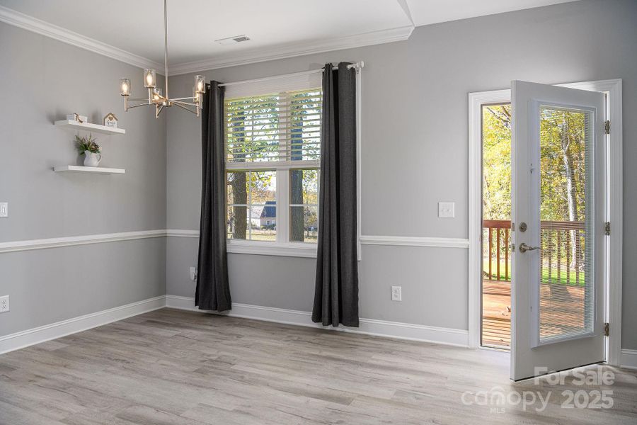 Dining area with exit to large deck!