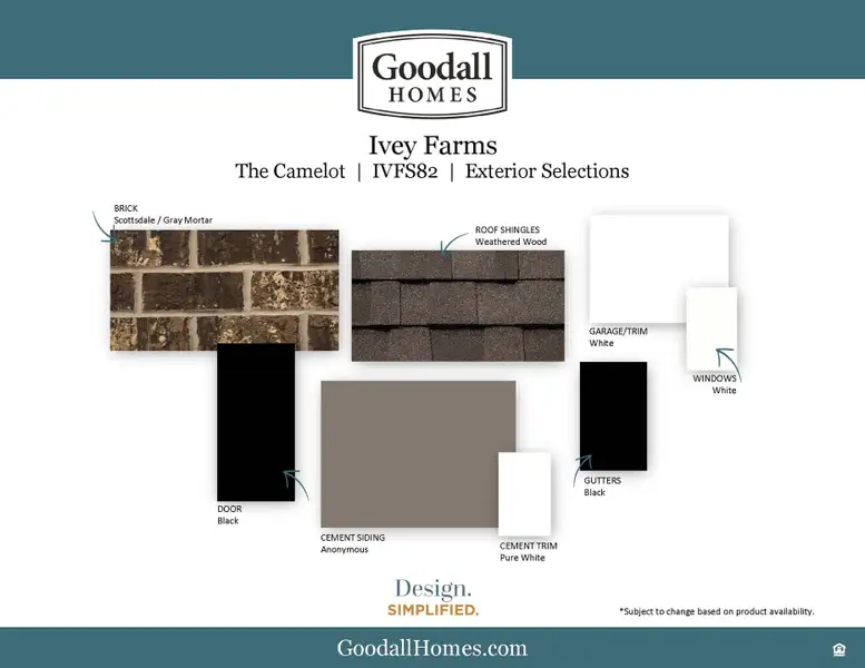 Sample of building materials used in homes in Ivey Farms - The Vintage Collection, Farragut (Image 4).