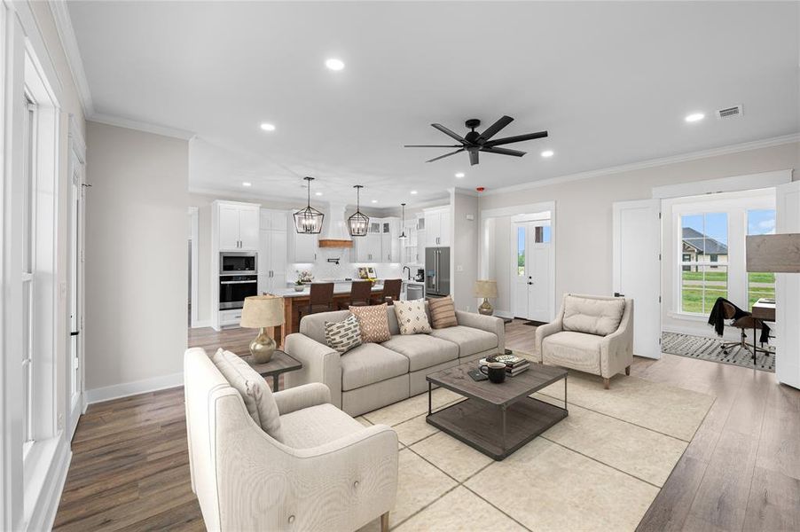 Furnished interior view inside a new home in , Point (Image 16).