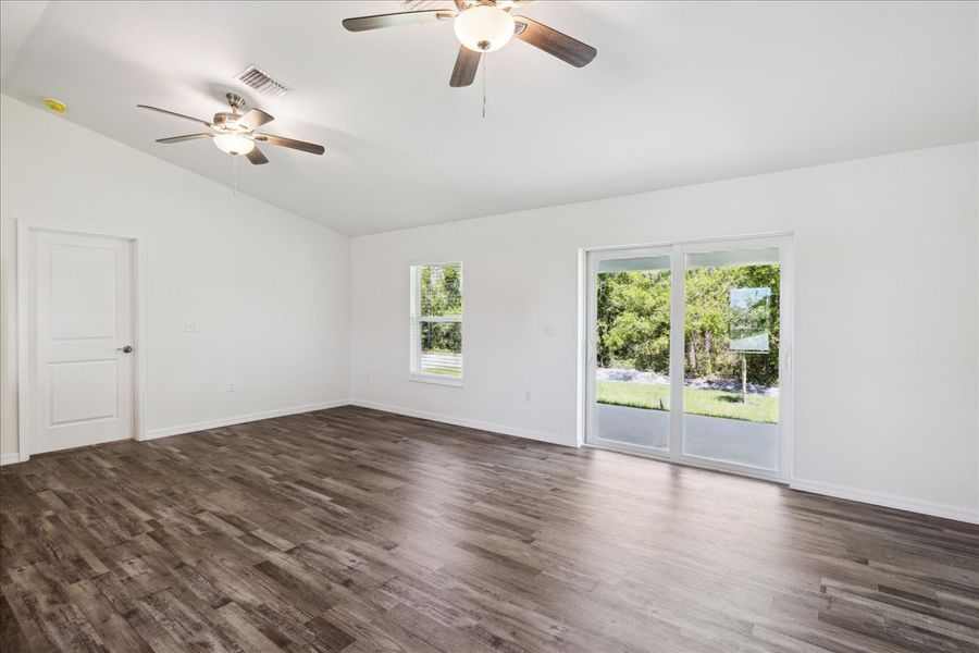 Representative unfurnished interior of a home built from the The Seabreeze Cove by Sunlife Homes LLC in Cape Coral, Cape Coral (Image 8). Representative unfurnished interior of a home built from the The Seabreeze Cove by Sunlife Homes LLC in Cape Coral, Cape Coral (Image 8).