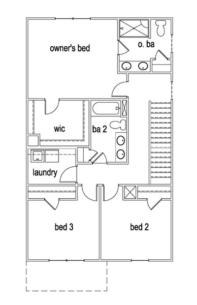 2D floor plan layout for the Balsa 25 Single-Family by McGuinn Homes in Select Homesites Ridgeland, Ridgeland, SC (Image 3).