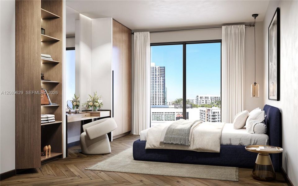 Furnished interior view inside a new home in , Miami (Image 10).