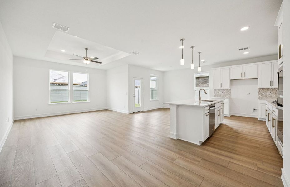 Open concept gathering room  *Real home pictured