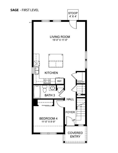 2D floor plan layout of this home in Prairie Song, Windsor, CO (Image 2).