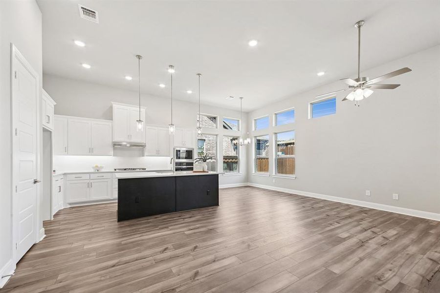 Furnished interior view inside a new home in Elements at Viridian - Garden Series, Arlington (Image 9). Furnished interior view inside a new home in Elements at Viridian - Garden Series, Arlington (Image 9).