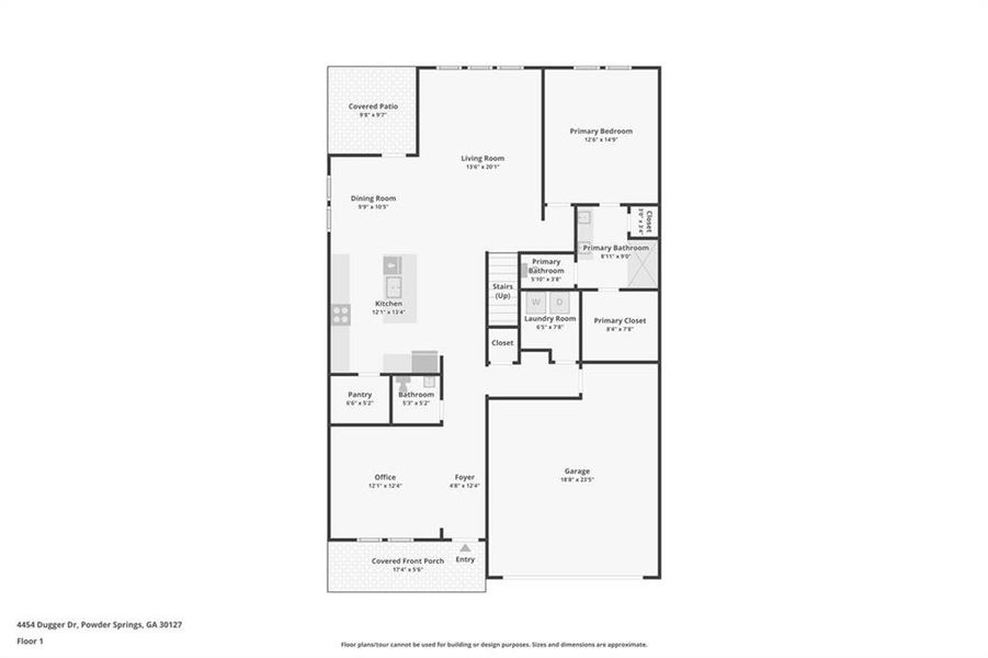 2D floor plan layout of this home in Westmont Preserve, Powder Springs, GA (Image 4).