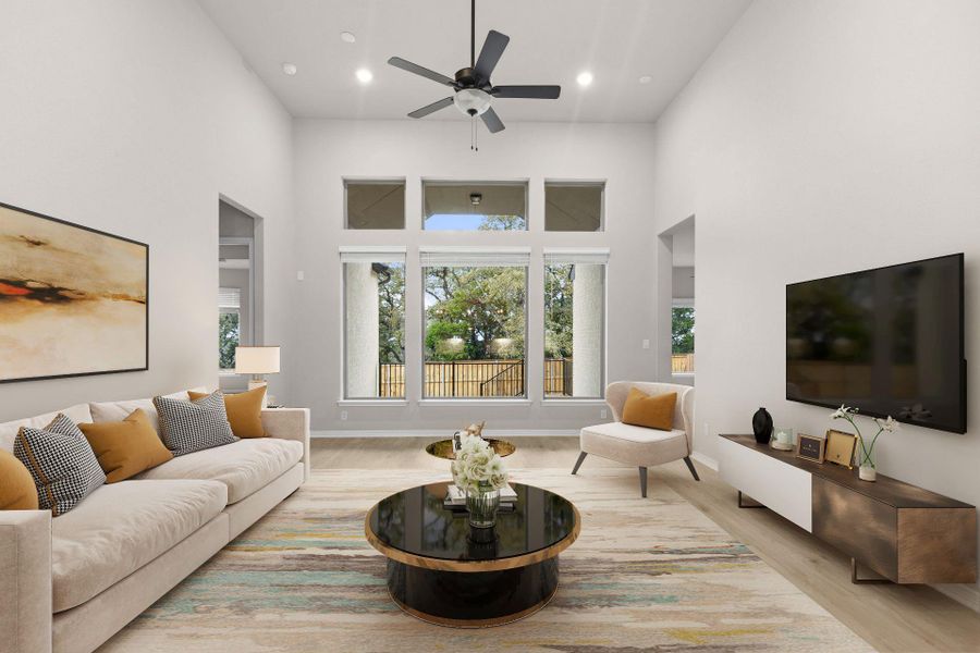 Open Concept Family Room - Virtually Staged