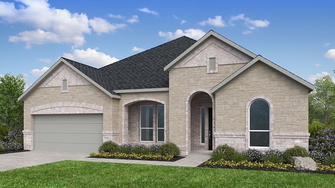 Representative exterior photo of a completed home built from the Pewter by Taylor Morrison in South Oak, Little Elm, TX (Image 15).