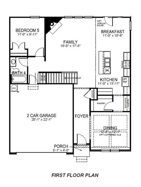 2D floor plan layout for the Summit by D.R. Horton in Harrison Valley, Simpsonville, SC (Image 3).