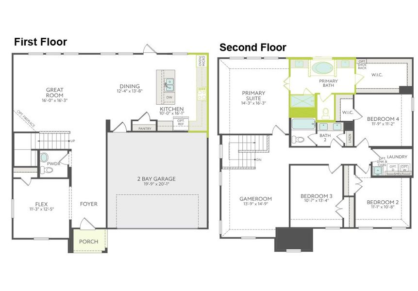 2D floor plan layout of this home in Discovery Collection at Bridgewater, Midlothian, TX (Image 3). 2D floor plan layout of this home in Discovery Collection at Bridgewater, Midlothian, TX (Image 3).