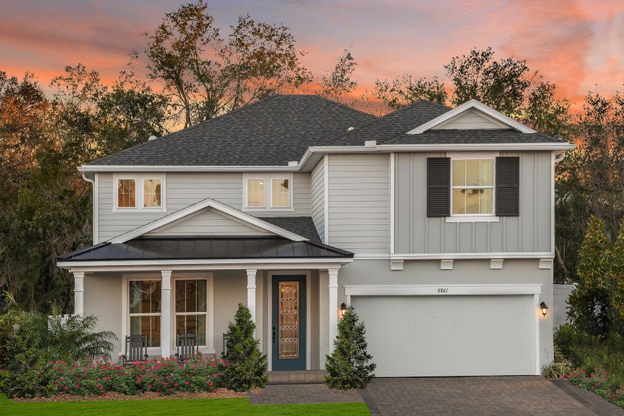Representative exterior photo of a completed home built from the Canterbury Ii by Beazer Homes in Estates at Lake Jesup, Sanford, FL (Image 2).