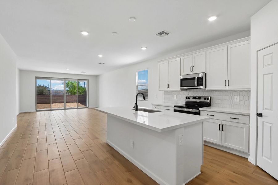 Kitchen and great room Kitchen and great room