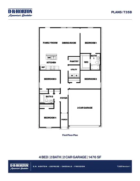 2D floor plan layout of this home in Mill Creek, Magnolia, TX (Image 3).