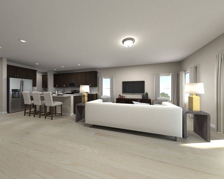 Great room in the Verona floorplan