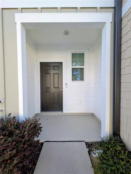 Exterior details and patio area of a home in Tyson Townhomes, Zephyrhills (Image 2). Exterior details and patio area of a home in Tyson Townhomes, Zephyrhills (Image 2).